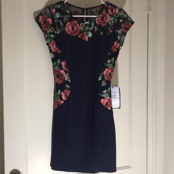 Bcx Navy floral dress - Picture 1 of 6